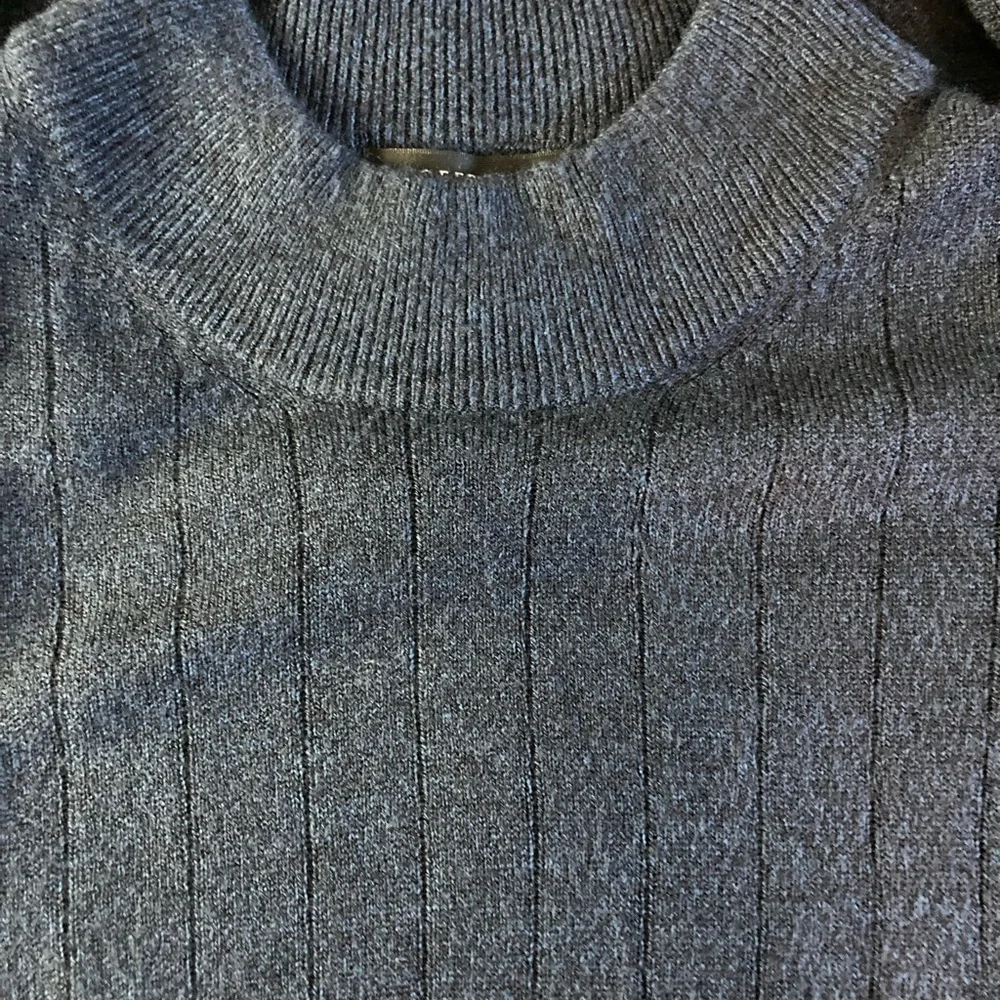 Geoffrey Beene Sweater Ribbed Pullover Crewneck Grandpa Sweater Classic Navy Med